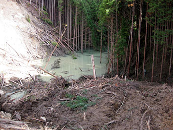 写真：landslide dam