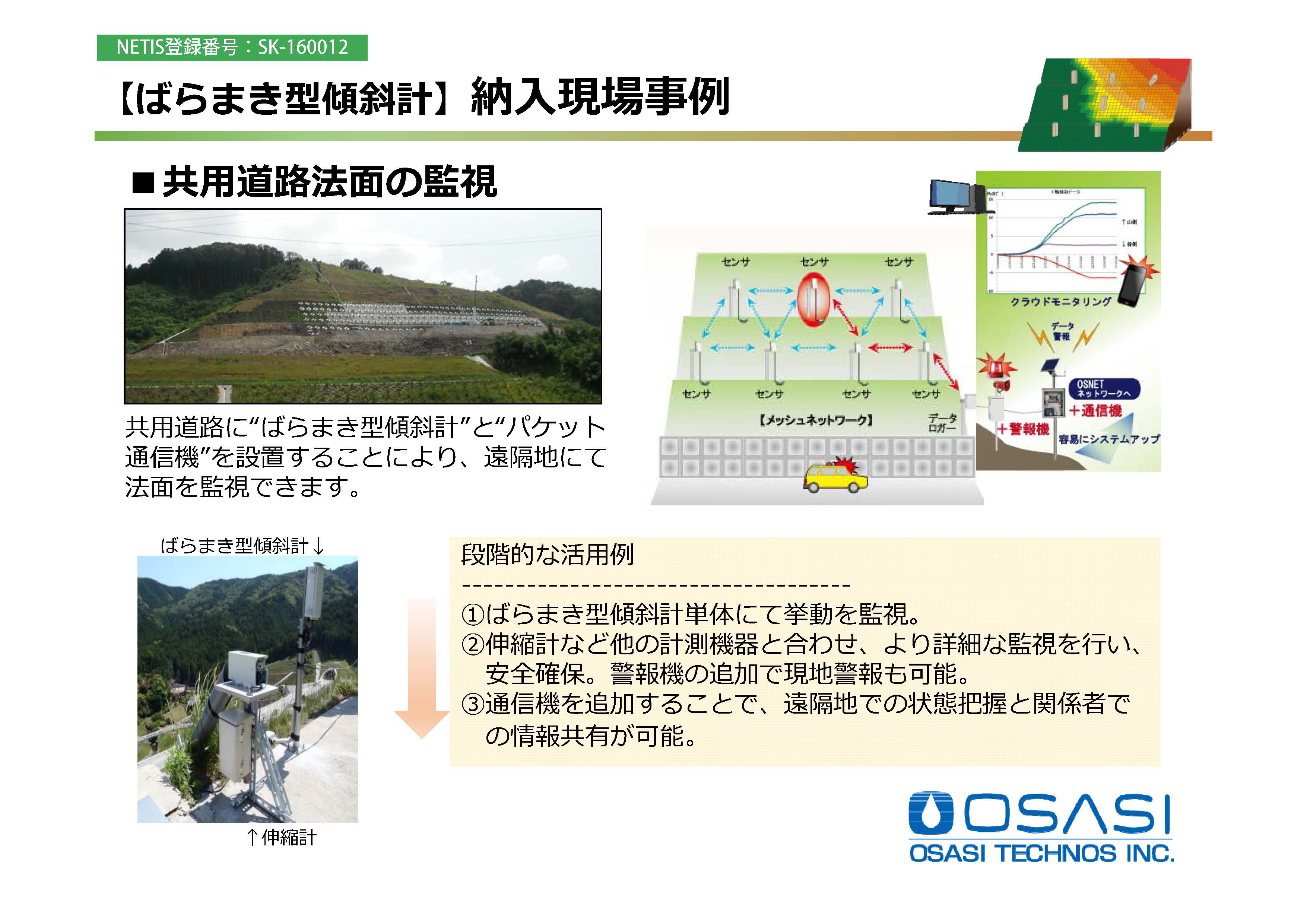 共用道路法面の監視事例